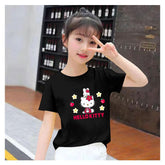 Kawaii Hello Kitty T Shirt Cartoon Short sleeve Boys Girls Harajuku-TB00957-Veeddydropshipping
